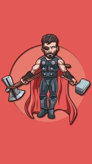 Thor with Mjolnir and Stormbreaker