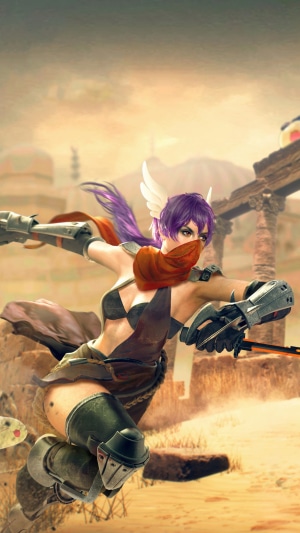 Female warrior from Garena Free Fire in desert