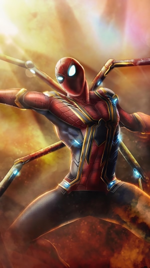 Spider-Man in Iron Spider Suit Artwork 4K