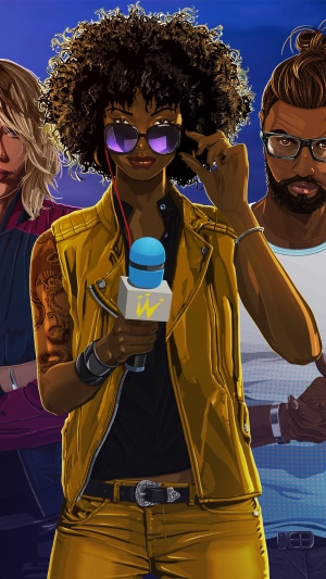 Forza Street characters with microphone