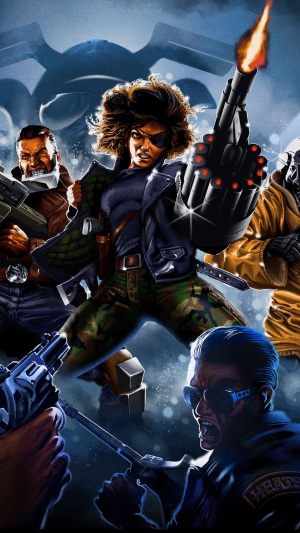Characters from Huntdown 4K