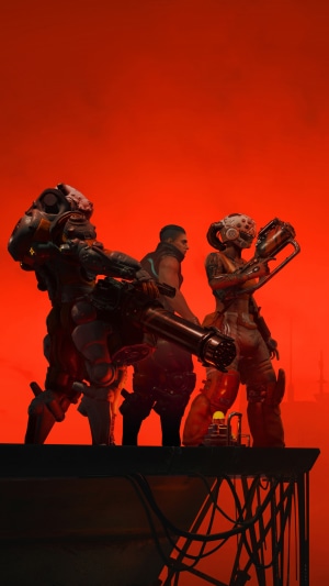 The Ascent: Three characters on a platform