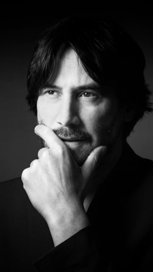 Keanu Reeves monochrome portrait