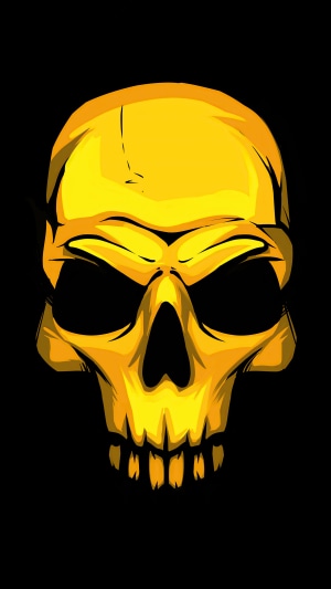 Golden Skull Artwork 4K