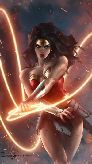 Wonder Woman with Lasso of Truth Artwork