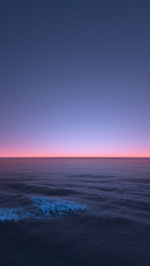 Ocean at dusk with bioluminescent waves