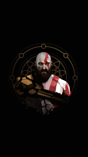 Kratos from God of War 4K artwork