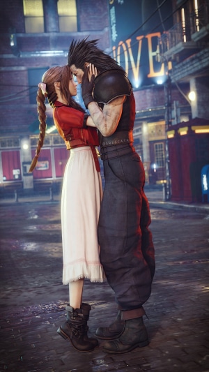 Aerith and Zack from Final Fantasy VII Remake