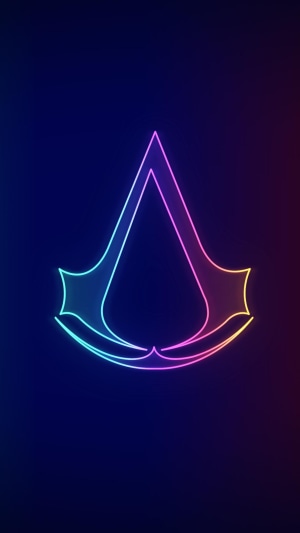 Assassin's Creed logo neon outline