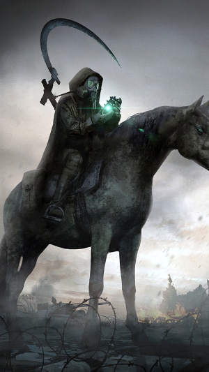 Grim Reaper on Horse with Scythe