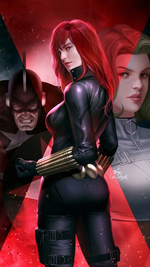 Black Widow and Villains from Marvel Artwork 4K
