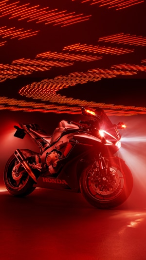 Honda motorcycle with red neon lights