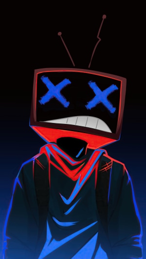 Artwork of a character with a TV head