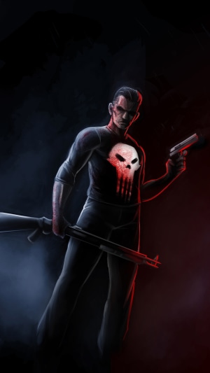The Punisher with Skull Logo Artwork