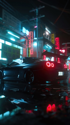 Nissan Skyline R34 GT-R in Neon City