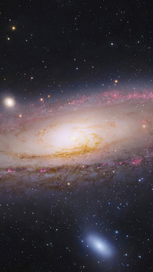 Andromeda Galaxy and M110 Galaxy 4K