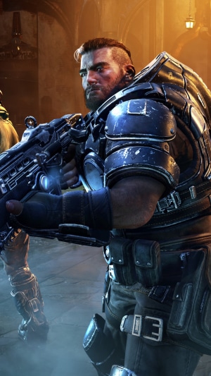 Gears Tactics soldier with rifle