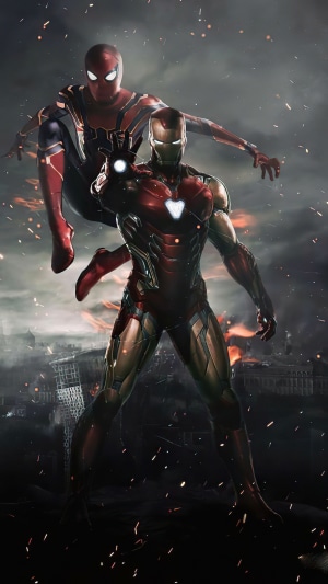 Iron Man and Spider-Man in battle