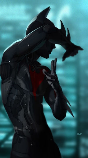 Batman from DC Comics in futuristic armor