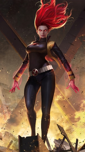 Jean Grey from X-Men artwork 4K