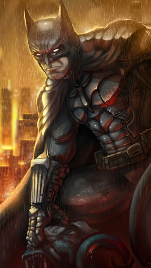 Batman in the rain