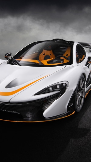 White McLaren P1 with orange accents