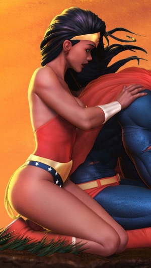 Wonder Woman and Superman artwork