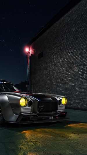 Customized Chevrolet Camaro at Night