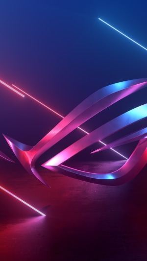 Republic of Gamers logo with neon lights