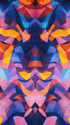 Abstract digital art with colorful geometric shapes