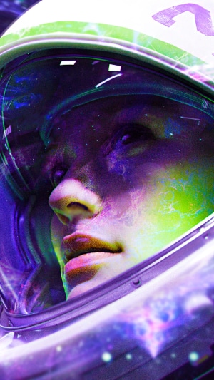 Astronaut artwork with galaxy effects