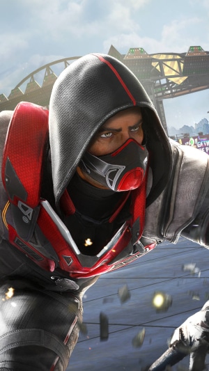 Character from PUBG wearing a hood and mask