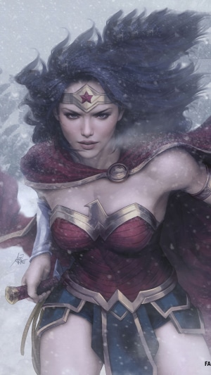 Wonder Woman in a Snowstorm