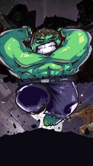 Hulk and other superheroes artwork