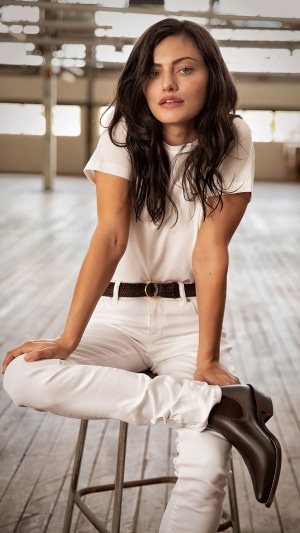 Phoebe Tonkin in white outfit