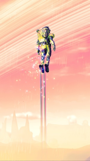 Astronaut flying in No Man's Sky 4K