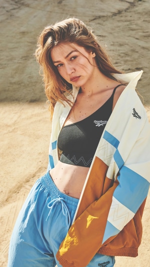 Gigi Hadid in Reebok sportswear