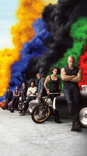 Fast & Furious 9 Cast with Smoke Background