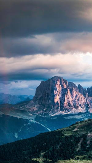 Mountain landscape with dramatic clouds