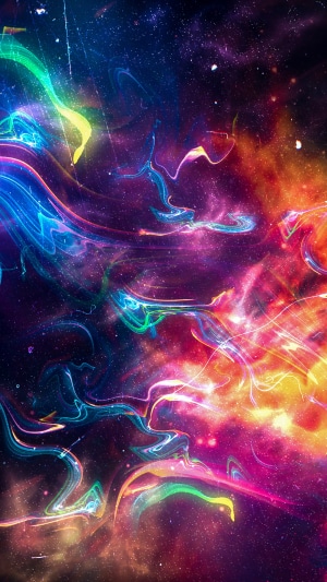 Abstract digital art with colorful cosmic swirls