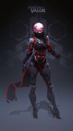Cyberpunk Police Woman from Arena of Valor 4K