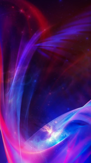 Abstract digital art with nebula and light streaks