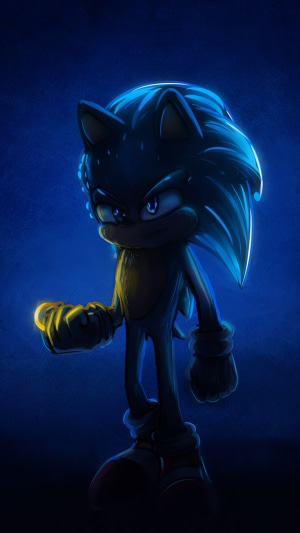 Sonic the Hedgehog from Sonic the Hedgehog movies artwork 4K