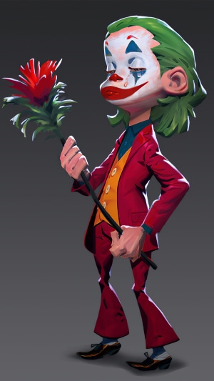 Joker with a flower, digital art