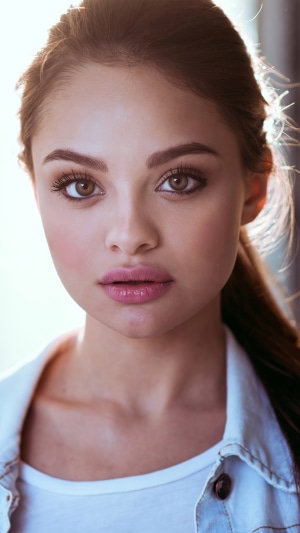 Model in denim jacket