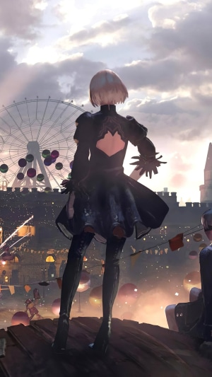 2B from Nier: Automata at a carnival