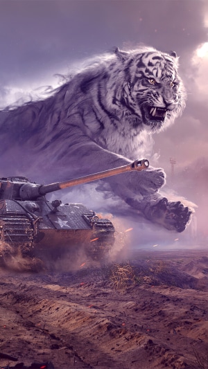 White Tiger and Tank in World of Tanks 4K