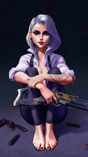 Ashe from Overwatch with rifle and bullets