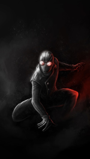 Spider-Man from Marvel Comics in a dark, artistic depiction