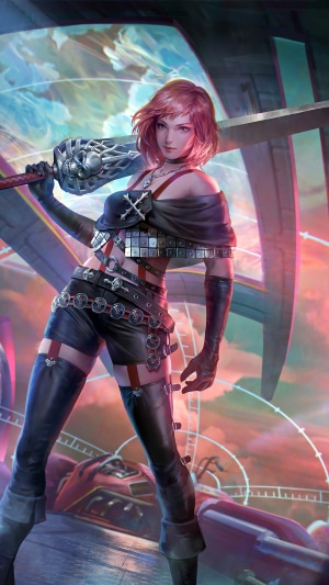 Warrior with a large sword, digital art